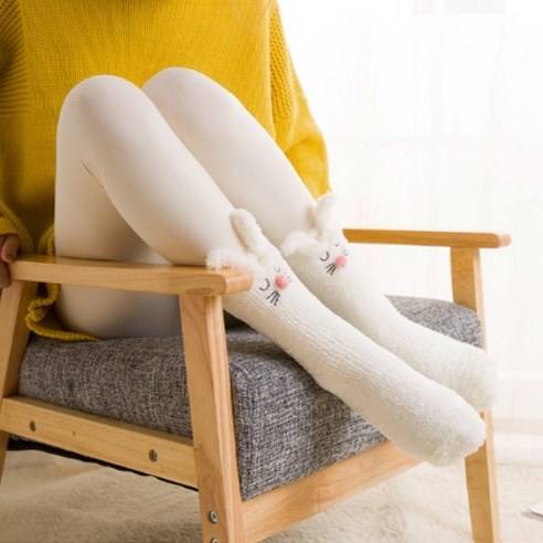 토끼 극세사 수면 양말