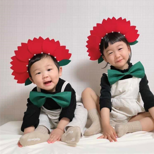 ((당일출고)) 사랑받는우리아이!! 카네이션머리띠+리본세트/완제품/어버이날 스승의날 헤어밴드 어린이집 유치원 소품 아기화환