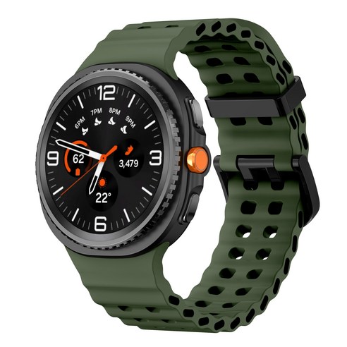 갤럭시워치 8/8클래식 호환 마린 무늬 클래식 스트랩 방수성 스포츠 마린 밴드 40mm 44mm 46mm, 다크그린