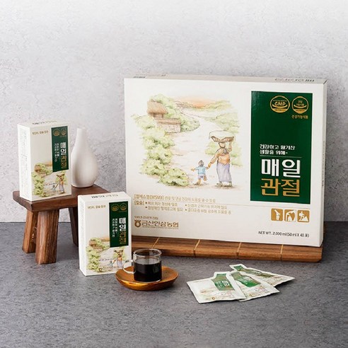 금산인삼농협 삼지원 매일관절 무릎 관절 영양제 MSM 식약처 1일 권장 섭취량 1 600mg 함유, 40개, 50ml