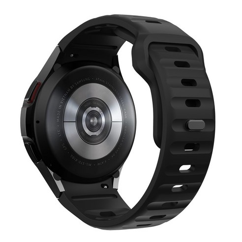 갤럭시워치 호환 7 6 5 4 실리콘 스포츠 루프 스트랩 40mm 44mm 클래식, 블랙