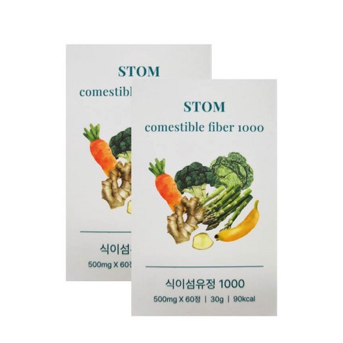 프리미엄 3세대 스톰 STOM 식이섬유정1000 간편한 야채습관 나만의 아야밸(아시아인 맞춤 야채 밸런스), 60정, 2개