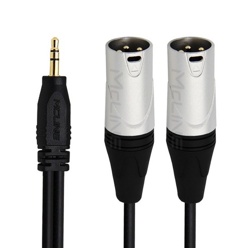 맥라인 스테레오 3.5 mm to 2XLR / Male 캐논 Y 변환 오디오 음향 케이블 이어폰 단자 스피커 앰프 믹서 연결선 McLine MC-HA48, 1개, 30cm