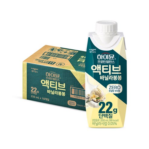 하이뮨 프로틴 밸런스 액티브 22g 바닐라봉봉 ZERO 250ml, 18개 이미지 2