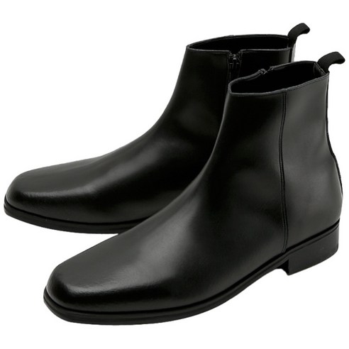 커스텀에이드 리퍼블릭 4cm 소가죽 스퀘어토 지퍼 첼시부츠 스펜서 CR0034