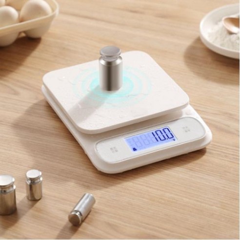 방수 주방 저울 미세 베이킹 전자 정밀 계량 디지털, 1개, 흰색 충전식 스틸 5kg 0.1g