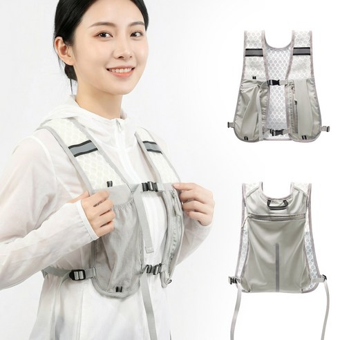 ROYAI ONE 초경량 스포츠 등산가방 아웃도어 경량 등산 조끼 베스트 러닝조끼, 회색