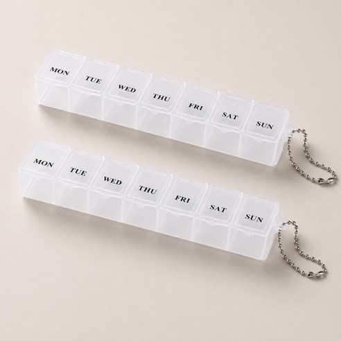 더이케이 휴대용 알약 일주일 약통 케이스, 2개