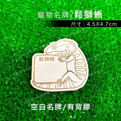 【閃電聯盟】寵物名牌 爬蟲名牌 木頭名牌 睫角 瘤尾 豹紋 守宮 鬆獅蜥 肥尾 巨人守宮 變色龍 烏龜 藍舌蜥, 1個, 棕色 - 禁止停車 ...