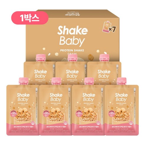 쉐이크베이비 단백질 쉐이크 곡물맛 파우치, 45g, 7개