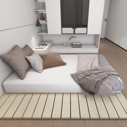 좁은 공간의 답답함은 저상형 원목 침대 프레임으로 해결하세요