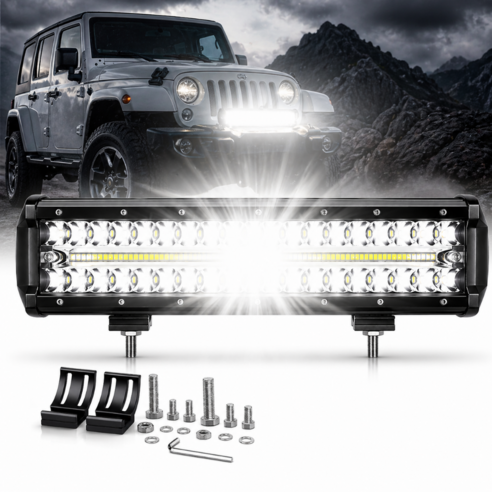 울브스 30000루멘 300와트 초강력 12인치 LED 써치라이트바 9V-30V 트럭 차량용, 1개