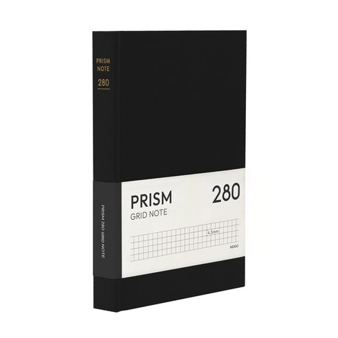 인디고 프리즘 280 모눈 양장 노트 (B6 32절), 블랙, 1개