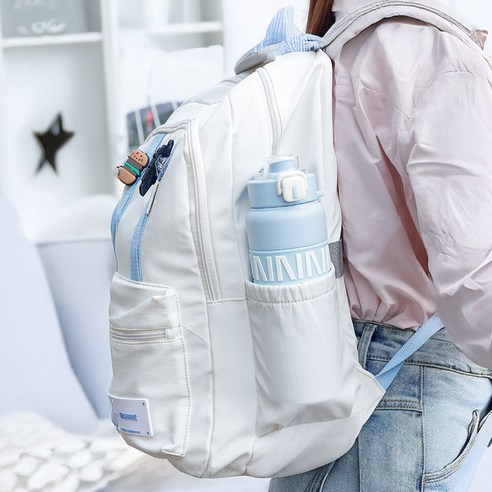 에코럭키 스포츠 텀블러 800ml 스테인레스 진공 보온 보냉 빨대 포함 이미지 4