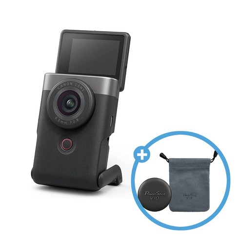 캐논코리아 정품 PowerShot V10 + 파우치 + 렌즈캡 [파워샷 V10] / 브이로그 카메라, V10(실버)