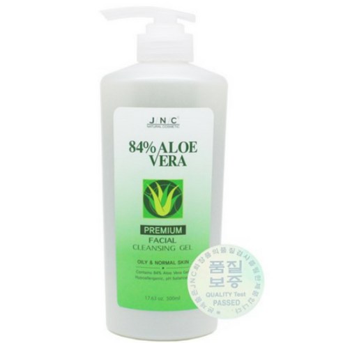 JNC본사정품 대용량 84%알로에베라 프리미엄 훼이셜 클렌징겔 500ml... 실사용 후기 | 효과 있을까? 썸네일
