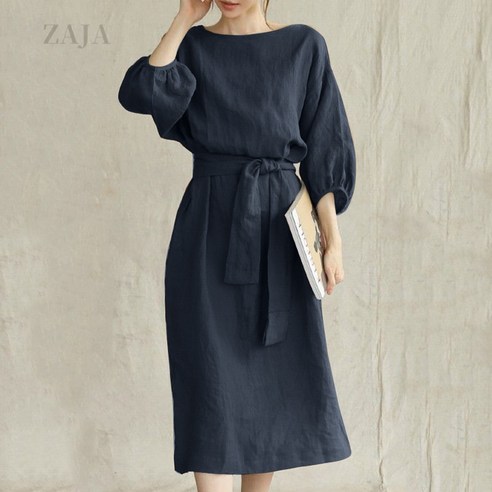 ZAJA 여성 봄 가을 빅사이즈 원피스 A라인 데일리 오버핏 하객룩