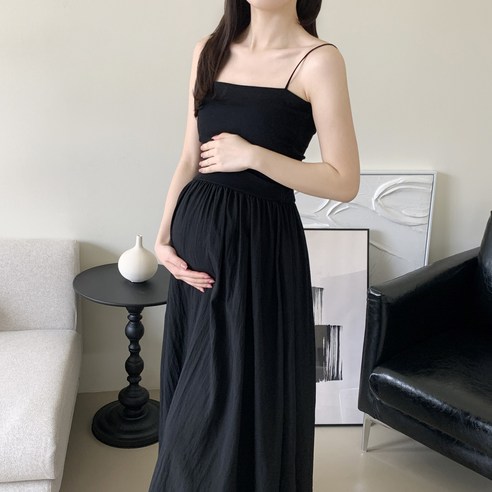 루시드라잇 슈가 임산부 나시 원피스 캡내장 레이어드 임부복 봄 여름