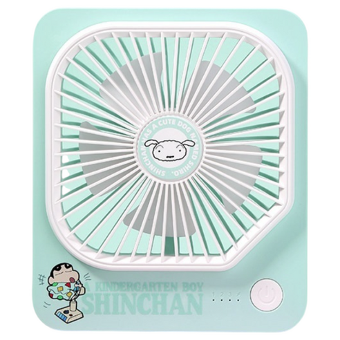 락 크레용신짱 미니 데스크탑 스탠드 선풍기 GXZ-F68, 그린