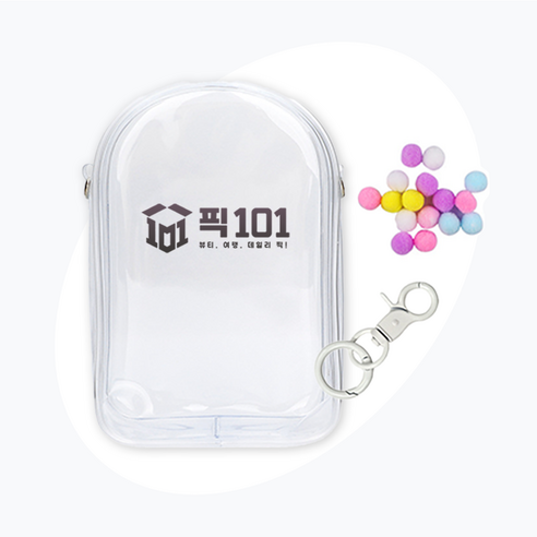 픽101 크라이베이비 호환 PVC 투명 지퍼 케이스 인형 가방, 1개, 고리형(투명)