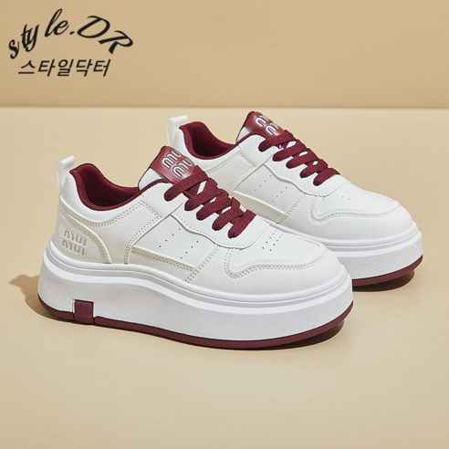 스타일닥터 여성용 캐주얼 슈즈 운동화 발편한 단화 데일리 슈즈 5cm 키높이 효과 편안한 통굽 워킹화 피트니스화