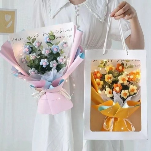 디한스 핸드메이드 조화꽃 연인절선물 졸업식 축하 프로포즈 꽃다발세트, 1개, 블루 1개, 블루