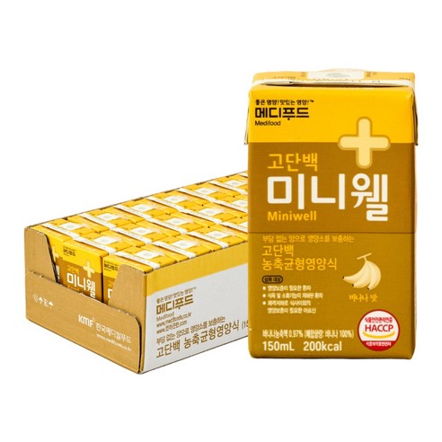 메디푸드 고단백 미니웰 바나나맛 농축균형영양식 150ml, 24개 이미지 2