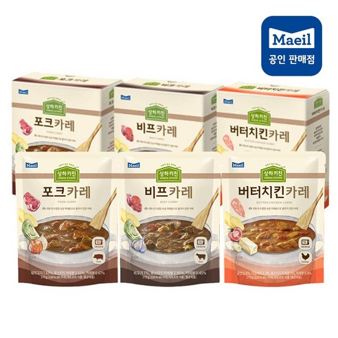 상하목장 슬로우키친 비프/포크/버터치킨카레 170g 3종 각 1박스