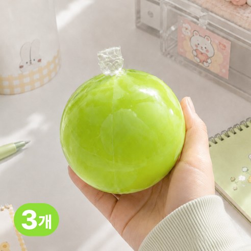 3개세트 유디픽 청사과 왁뿌볼 말랑이 왁뿌슬라임 스트레스볼, 3개, 60g, 그린애플