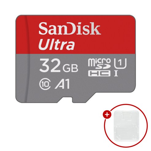 샌디스크 마이크로SD카드 Ultra A1 울트라 SDSQUA + SD카드 케이스 패키지, 1개, 32GB 1개, 32GB