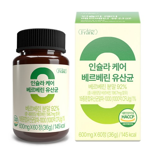 인슐라 케어 고함량 베르베린 92% 바나바잎 유산균, 60정, 1개