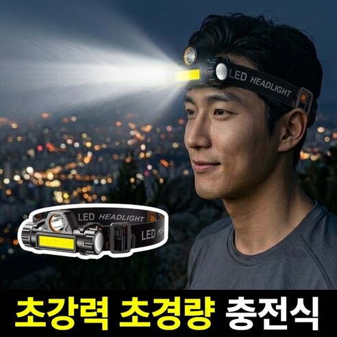 누아멜 맥스빔 듀얼 LED 헤드랜턴 등산용 해루질 충전식, 1개, 로얄블랙