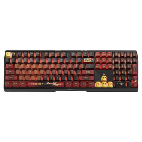 CHERRY MX3.0S 리자몽 콜라보 RGB 커스텀 무선 기계식 키보드, 블랙 + 레드, 차축