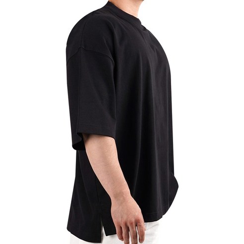 지스캇 고급 면 100% 데일리 무지 오버핏 반팔 티셔츠