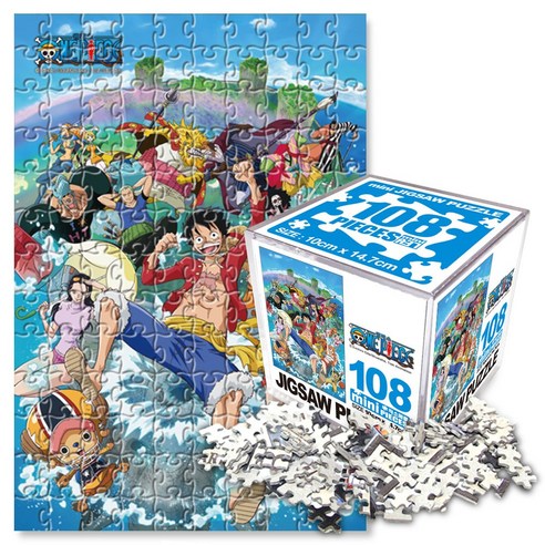 원피스 미니 큐브 직소 퍼즐 108조각, 워터월드, 108피스, 1개