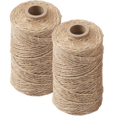 황마끈 포장끈 선물포장 마끈 롤 공예 DIY 대용량 황마로프, 2개, 1mm, 베이지 100M