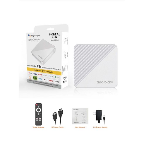 PYHO 4K UHD 안드로이드tv셋톱박스 ott셋톱박스 TV 스틱, T1X(2GB+16GB), 1개