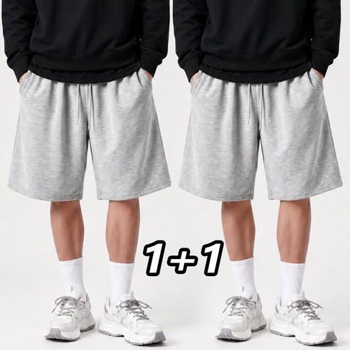 스피세프 1+1 여름용 남자 반바지 와이드 버뮤다팬츠