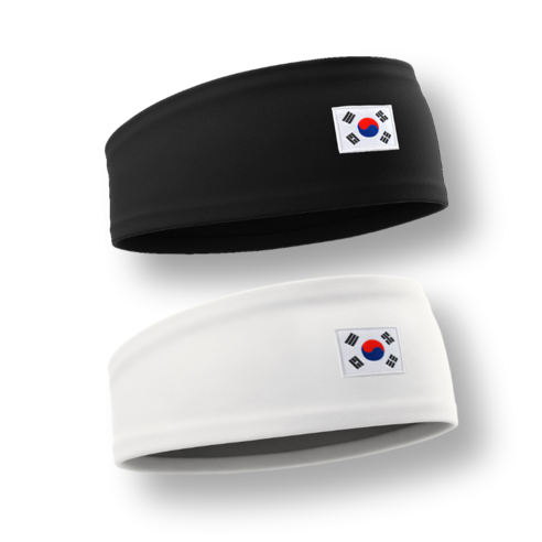태극기 헤어밴드 스포츠 러닝 마라톤 헬스 등산 땀흡수 땀흘림 방지 밴드, 1개, 블랙
