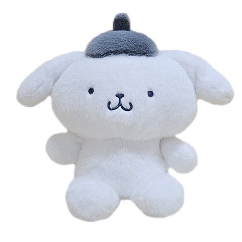 산리오 모노톤 폼폼푸린 애착 중형 인형, 1개, 그레이, 24cm