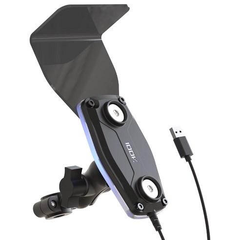 백케이 오토바이 자석거치대 USB타입 딱판 충전패드 백미러형 LED, 백미러형거치대, 블랙