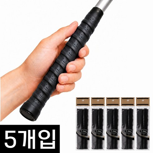 원앤미 쿠션 골프 테니스 배드민턴 그립 테이프, 5개, 블랙