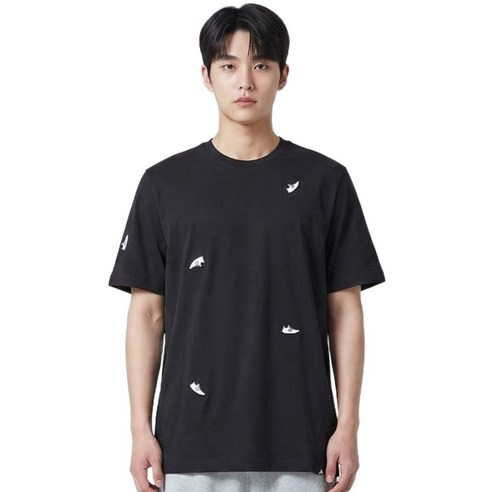 아디다스 데일리 반팔티 블랙 스니커즈 자수 로고 남성 여성 기본 남자 반팔 티셔츠 루즈핏 스포츠반팔