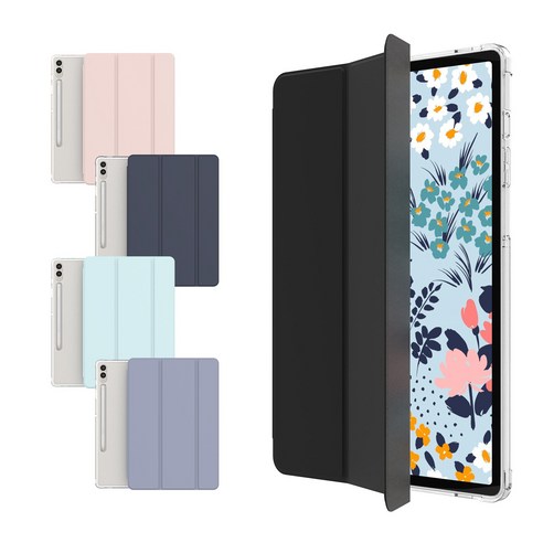 VESTIA 갤럭시 탭 S7+/ S7 FE/ S8+ X800 X806 T970 T975 T976 T733 T735 T736 12.4인치 태블릿 투명 하드 펜슬 수납 케이스, 핑크