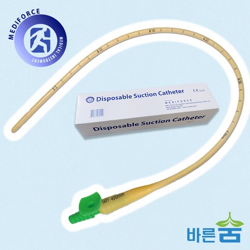 메디포스 석션카테터 2홀 밸브 50개/ 라텍스 8FR 10FR 12FR 14FR 16FR 다양한 사이즈, 14FR(50개입), 1개