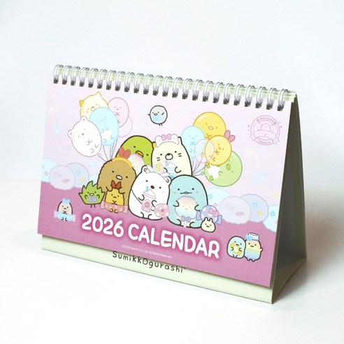 2026년 스미코구라시 데스크 캘린더 탁상 달력, 1개, 칼라