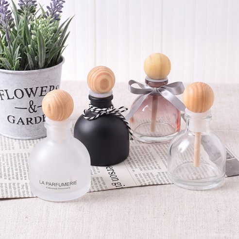 벨라인 디퓨저 용기 우드볼스틱 4세트, 1개, 50ml, 혼합(투명,불투명,무광블랙,투톤브라운)