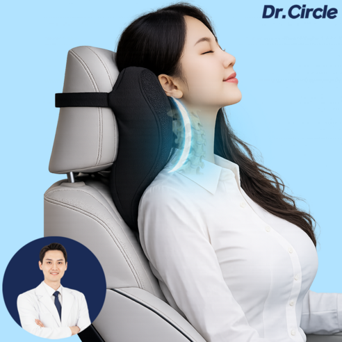 닥터써클 차량용 목쿠션 자동차 목베개 운전석 헤드레스트 목받침 헤드 쿠션, 1개