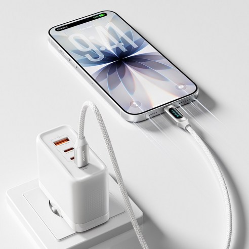 TOOCKI 알루미늄 합금으로 디스플레이 C-C 100w 고속 충전케이블 이미지 4