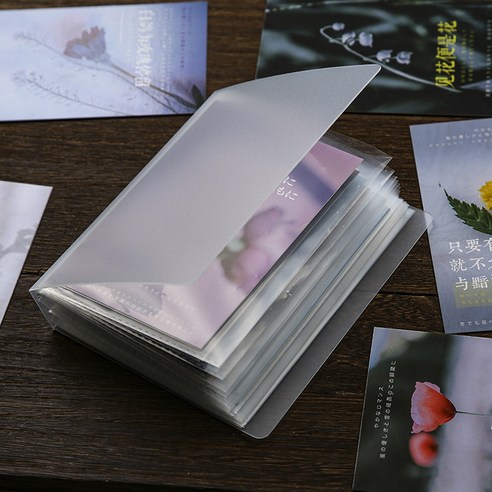BenF Case 엽서 바인더 A6 티켓북 엽서북 포토북 스크랩북 사진첩 포토 카드 홀더 수납, 40매